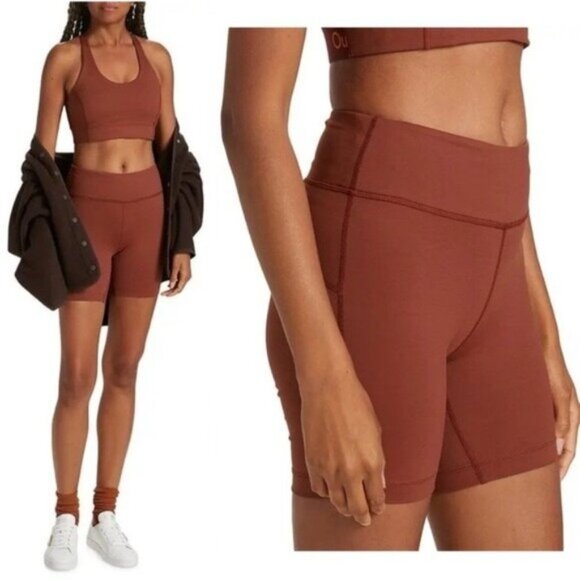 NWT Outdoor Voices Move Free 6" Biker Short XXS Saddle Brown Workout - Picture 2 of 9